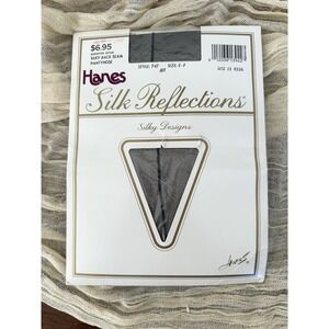 Vintage Hanes Silk Reflections Pantyhose Black W/backseam Size‎ EF Style 747 Jet